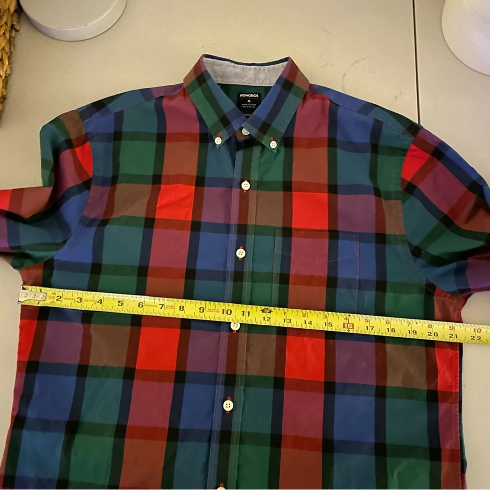 Bonobos Plaid Long Sleeve Button Down Dress Shirt Men’s Size Medium - Picture 4 of 6